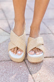 Clementine Tan Cross Platform Sandals
