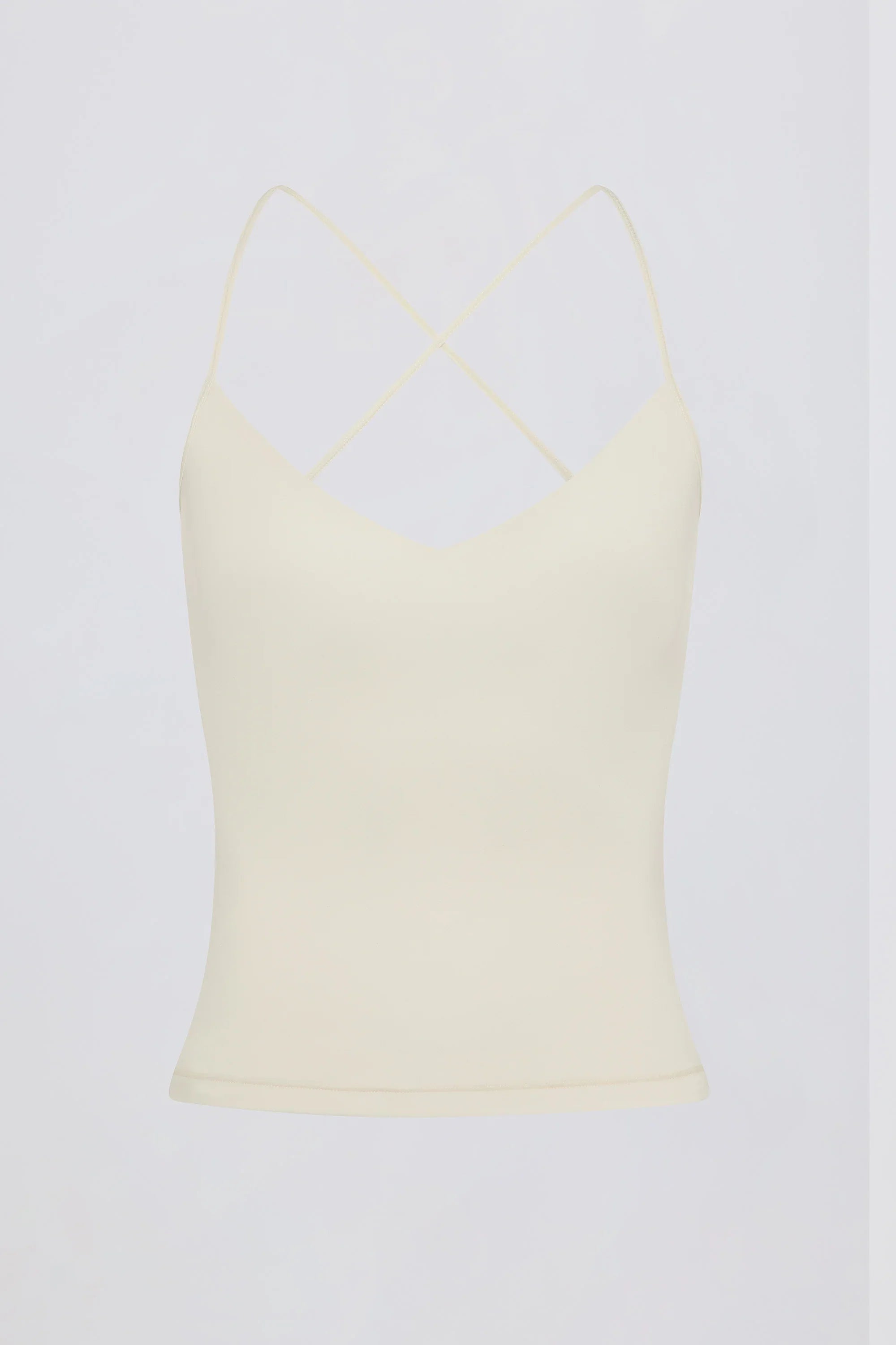 Cross Back Tank Top in Cream