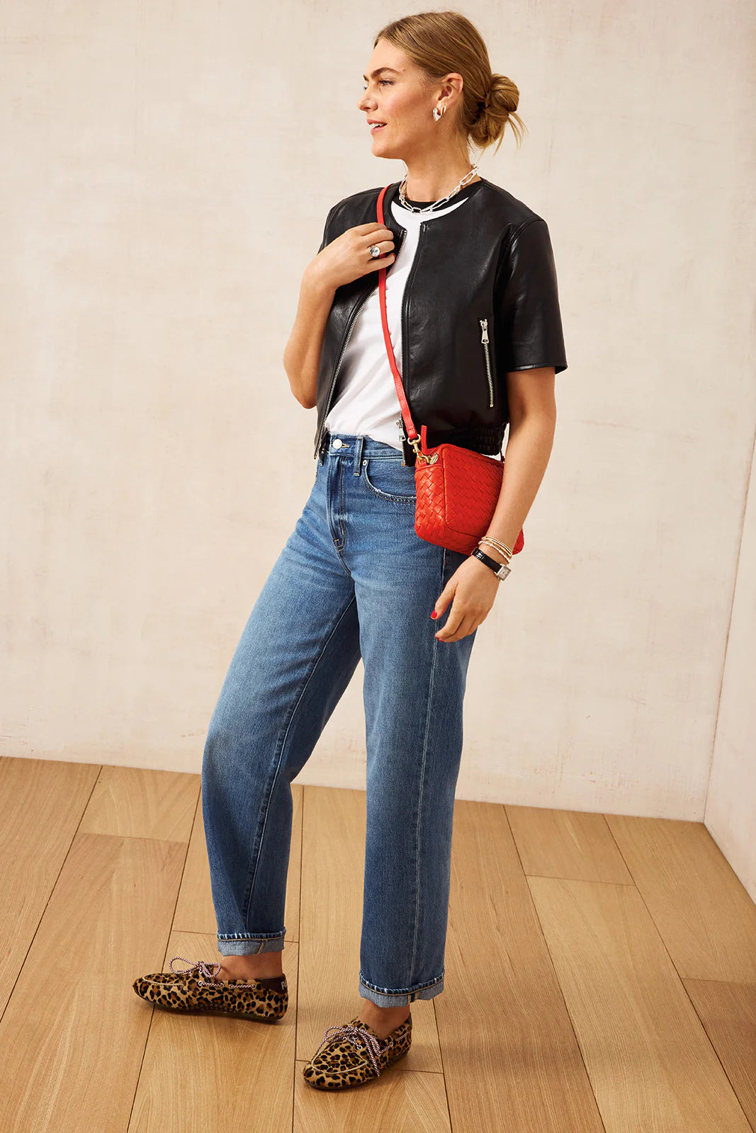 Billie Leather Bomber