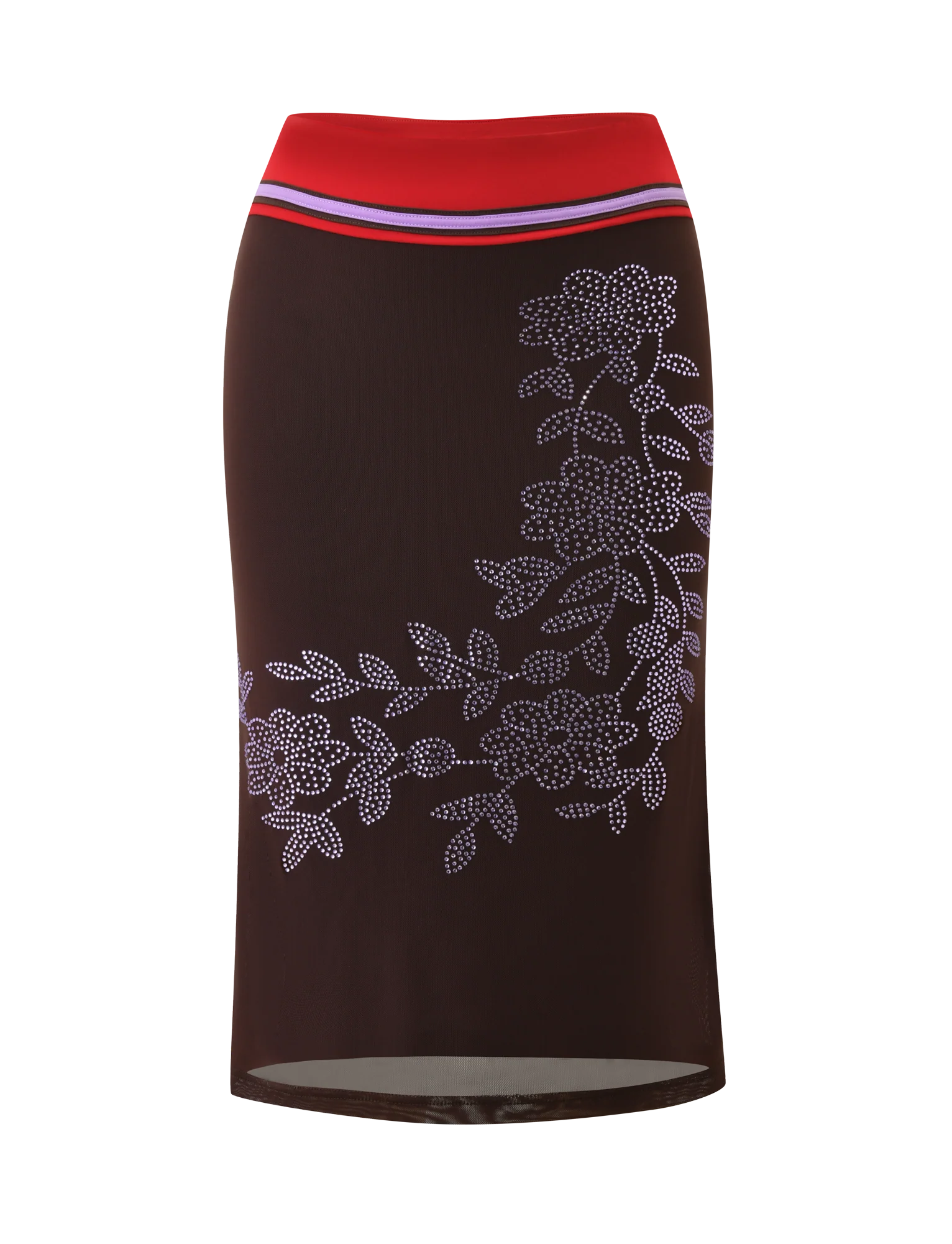 SERAH DIAMANTE MIDI SKIRT CHOCOLATE