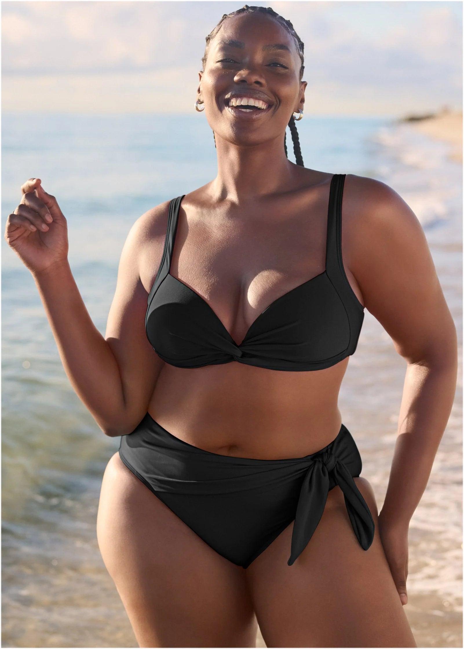 St Lucia Twist Bikini Top Black Beauty