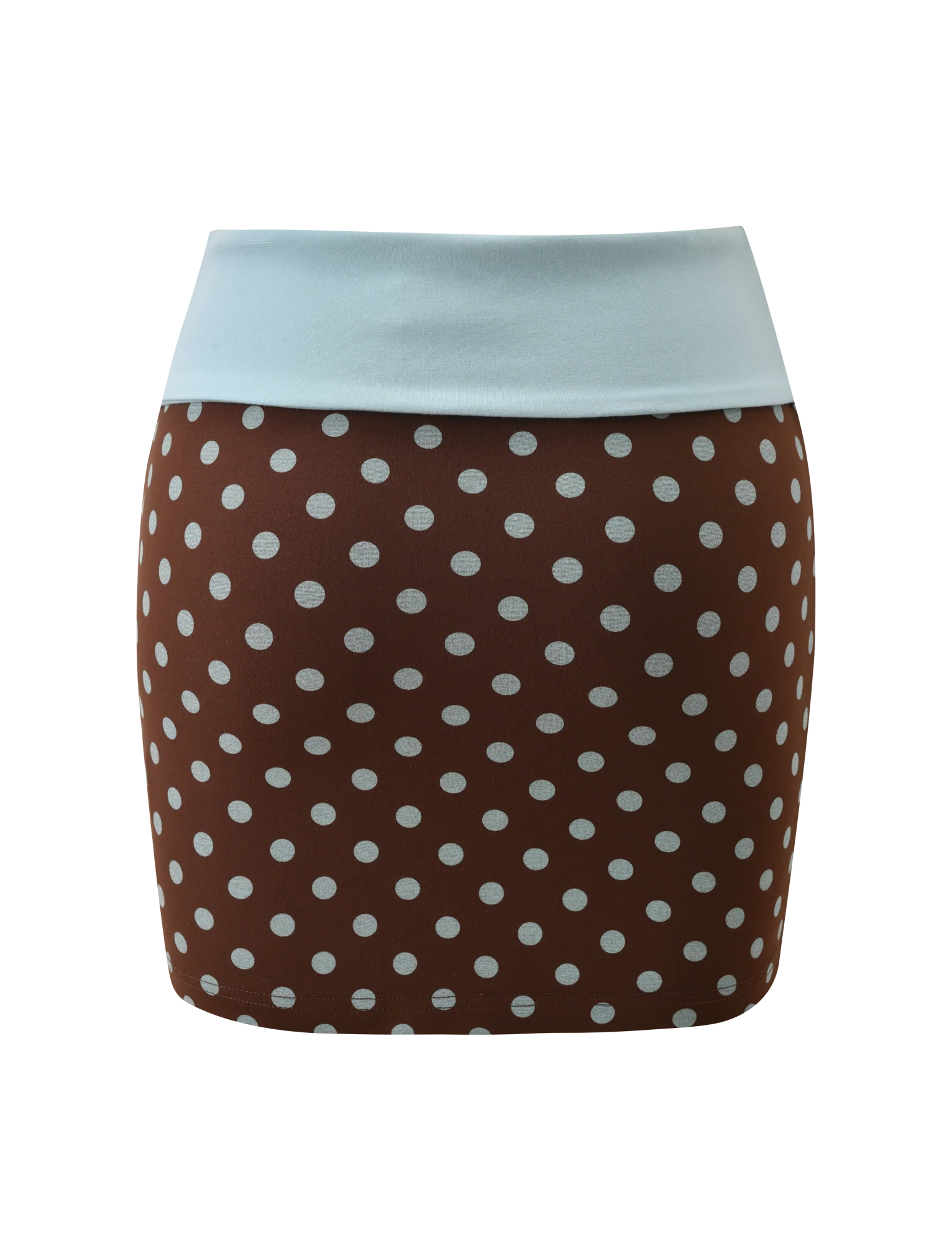IMOGEN MINI SKIRT BROWN AND BLUE POLKA DOT