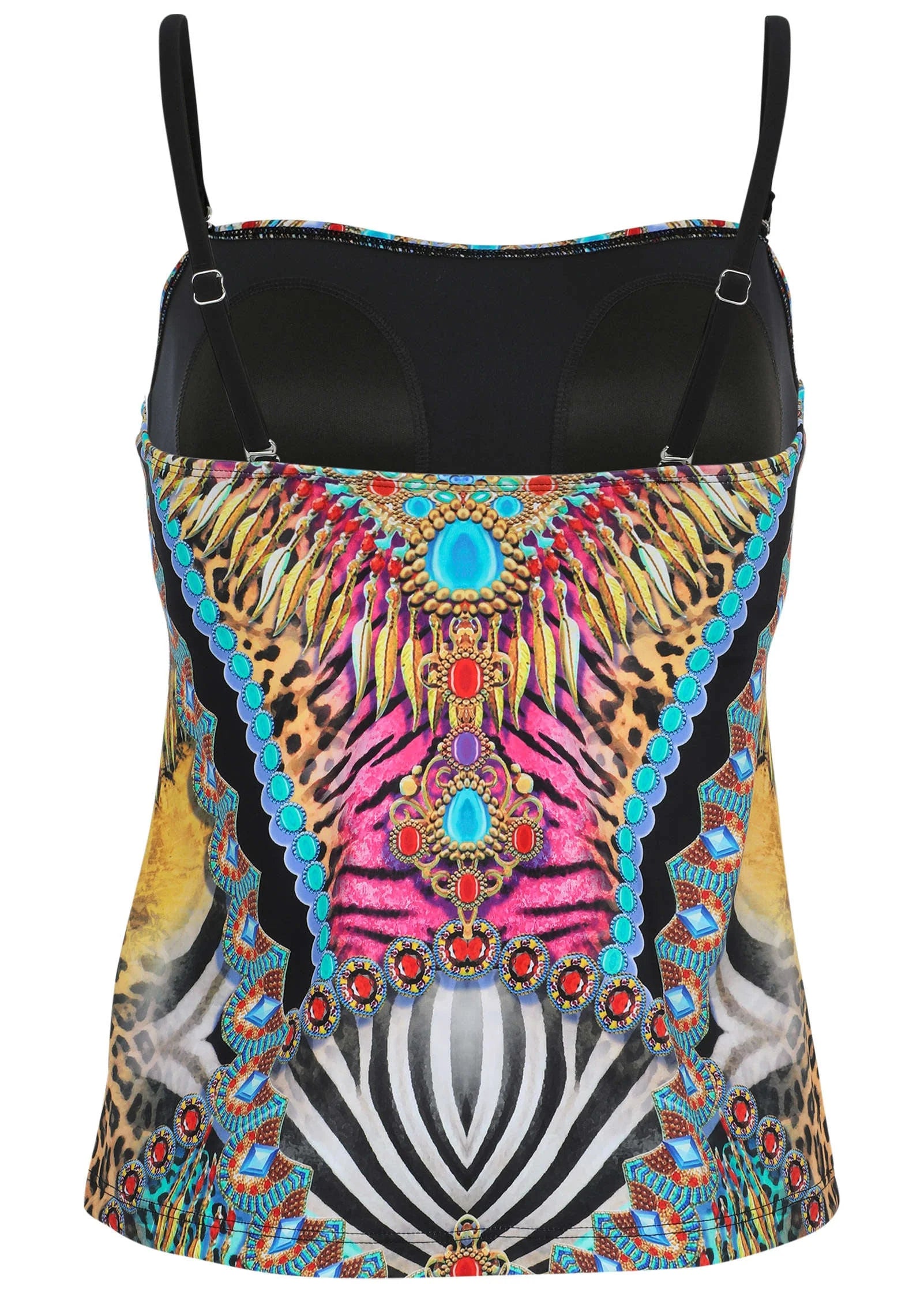 San Juan Bandeau Tankini Top Mirrored Jungle