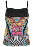 San Juan Bandeau Tankini Top Mirrored Jungle