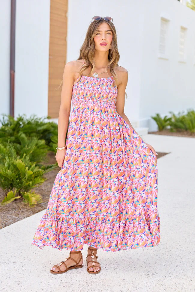 Ashley Pink Floral Maxi Dress