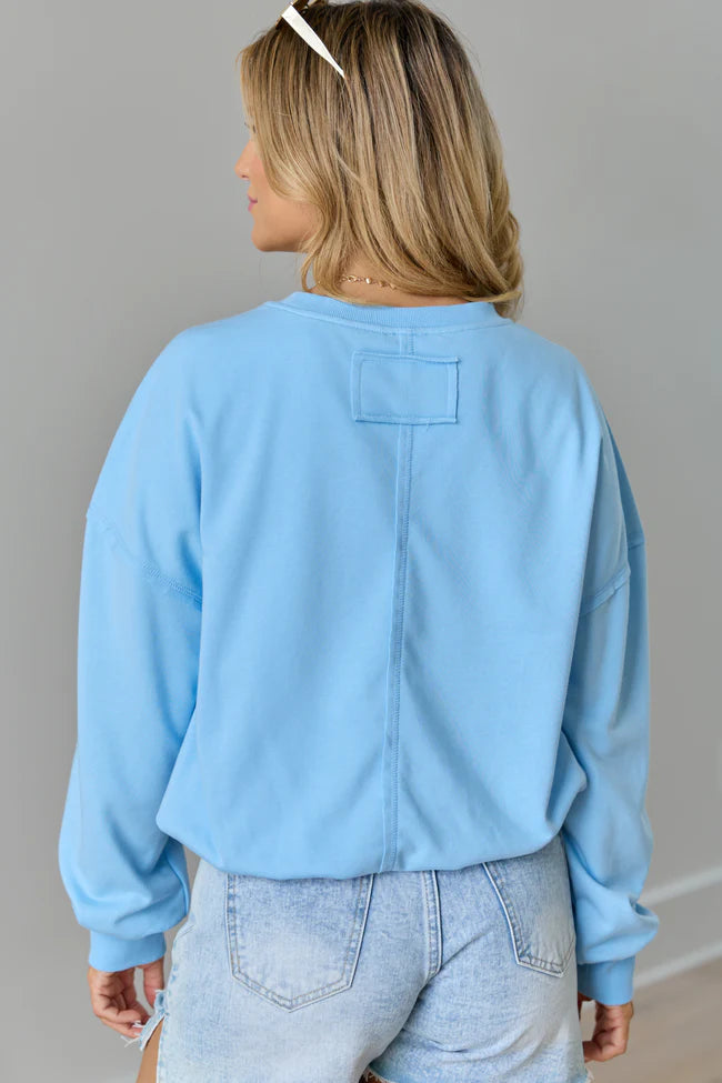 Prestyn Blue Bubble Long Sleeve Top SALE