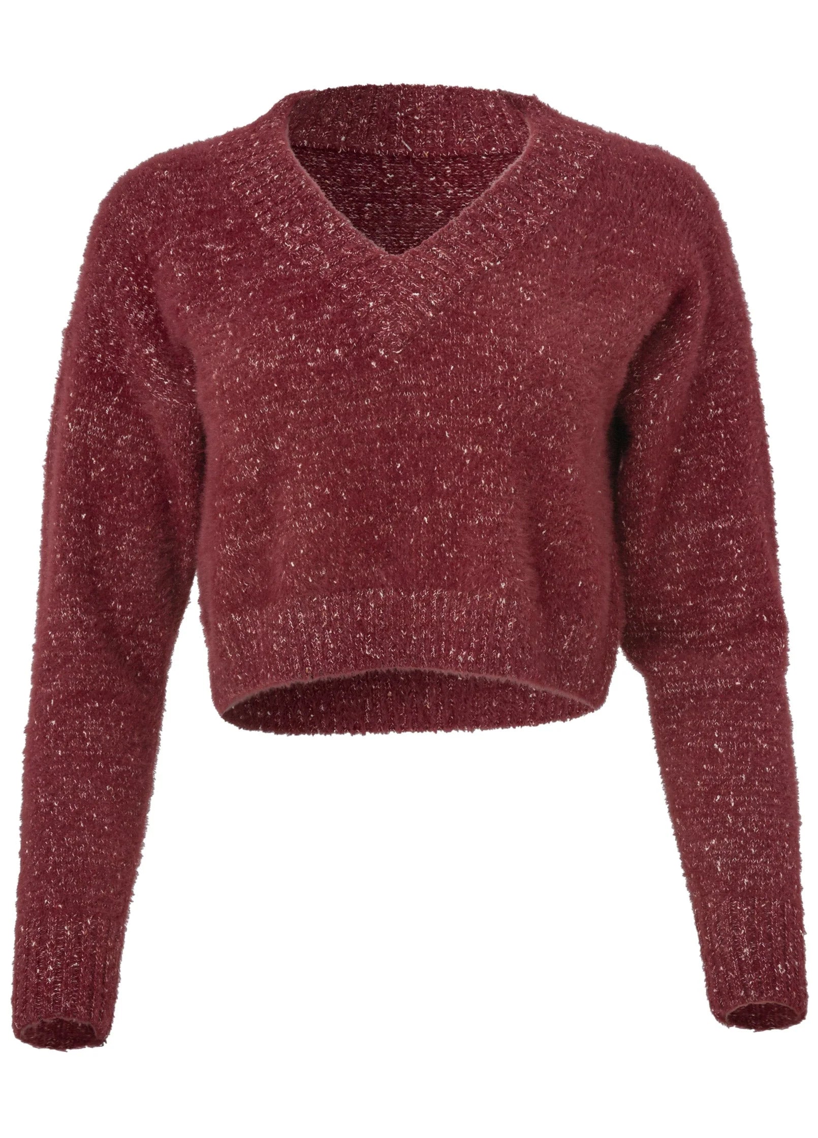 V Neck Sweater Burgundy
