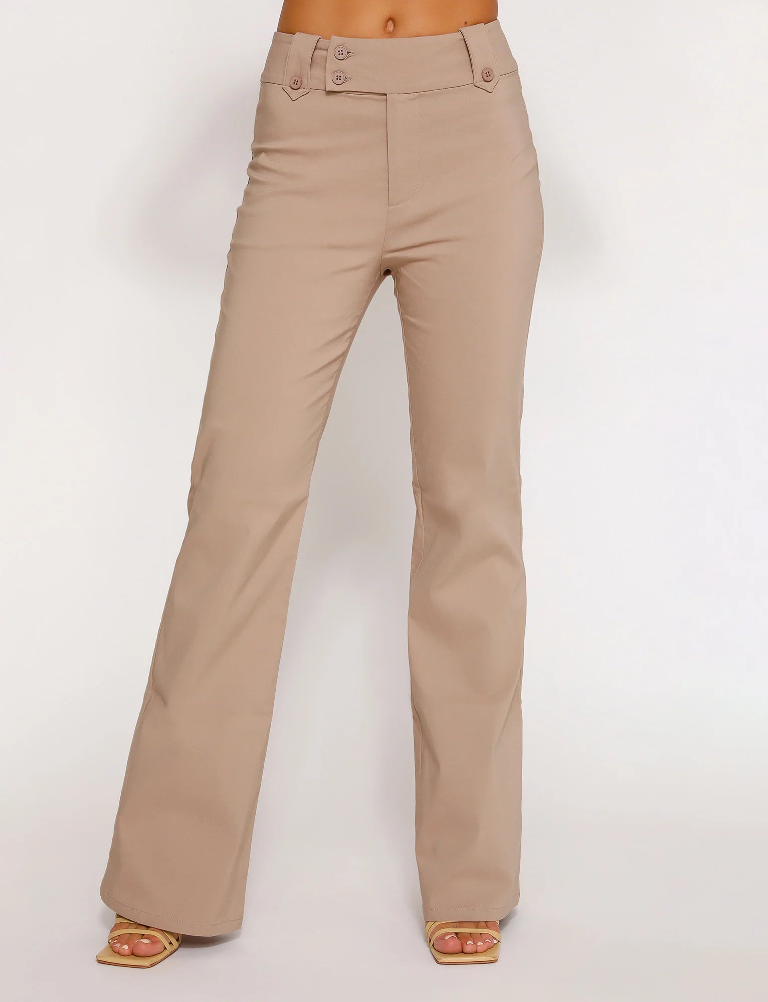 KITTIE HIGH RISE PANT BEIGE TAN