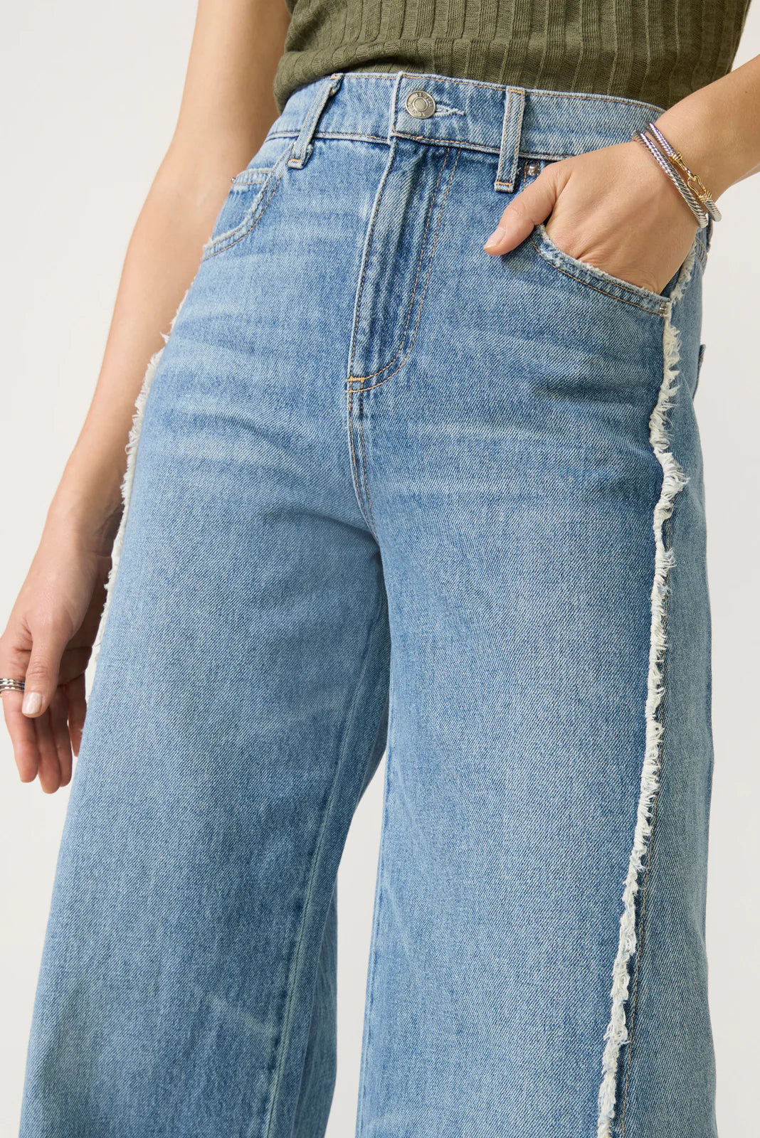 Joss Wide Leg Fray Outseam