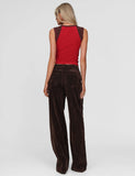 CAMELLIA PANT CHOCOLATE SUEDE