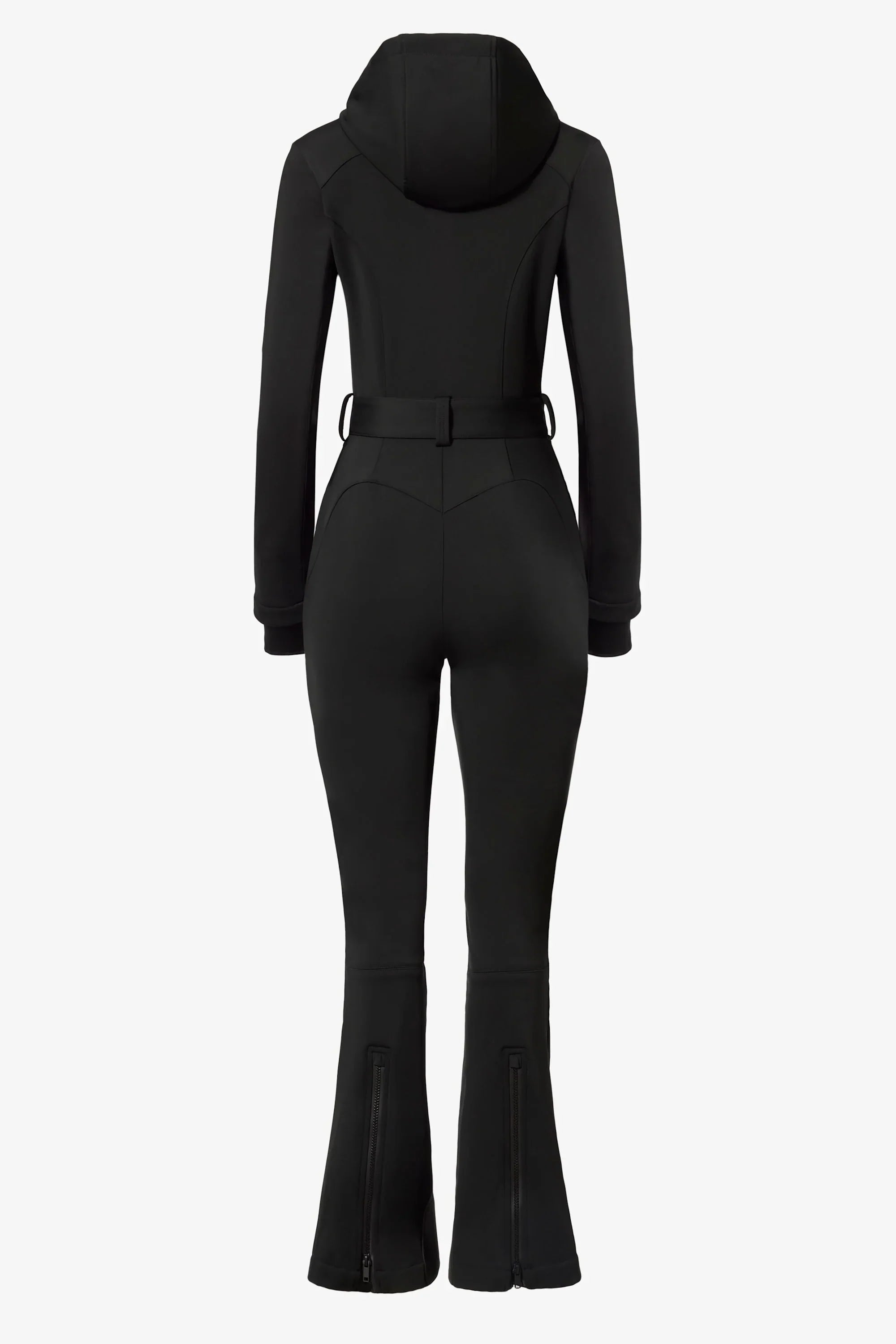 Waterproof Hooded Fitted Ski Suit in Black