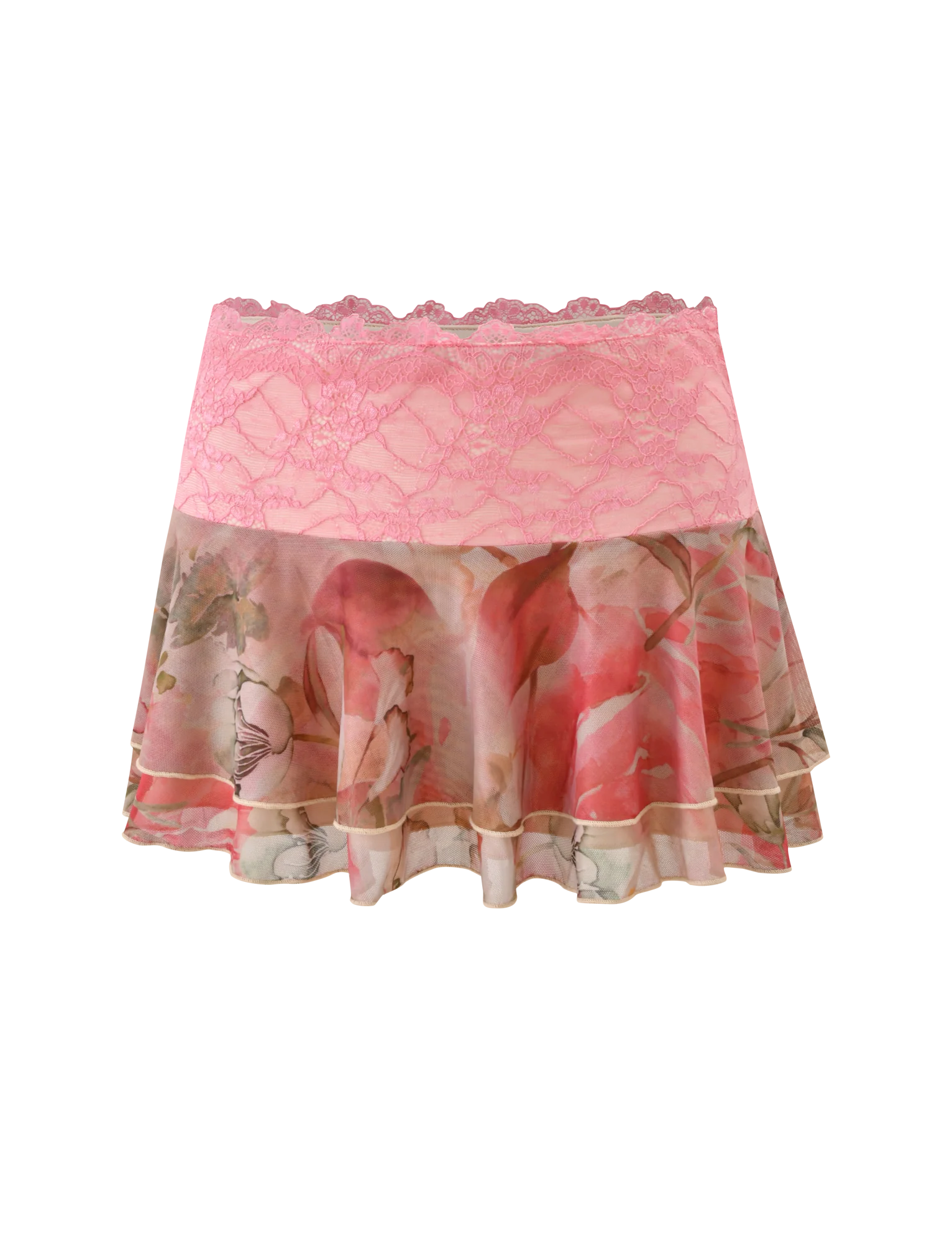 DUNE MESH MINI SKIRT WATERCOLOUR FLORAL
