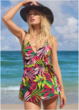 Wrap Swim Dress Polynesian Palm