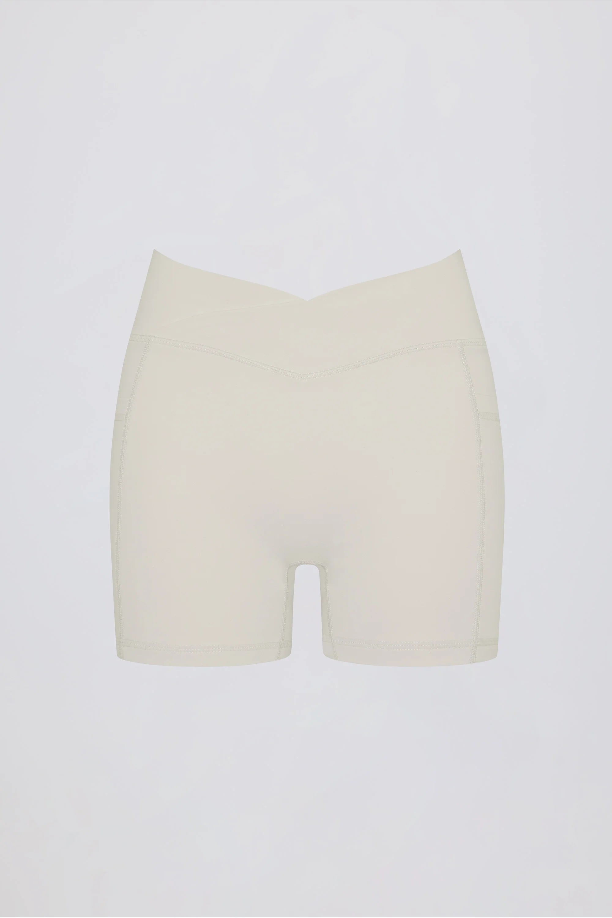 Soft Active Pocket V Waist Mini Shorts in Oat