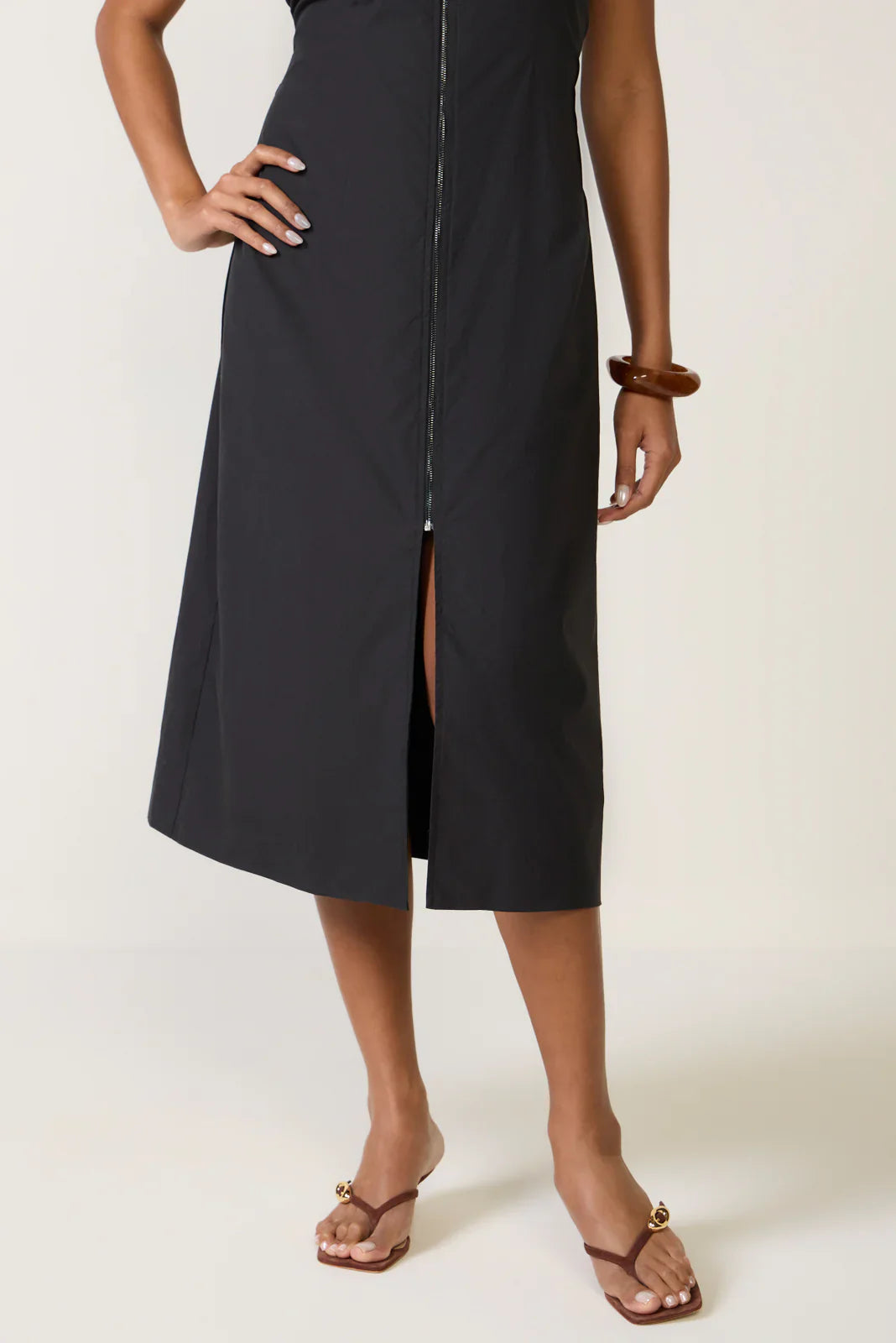 Laurel Zip Front Midi Dress