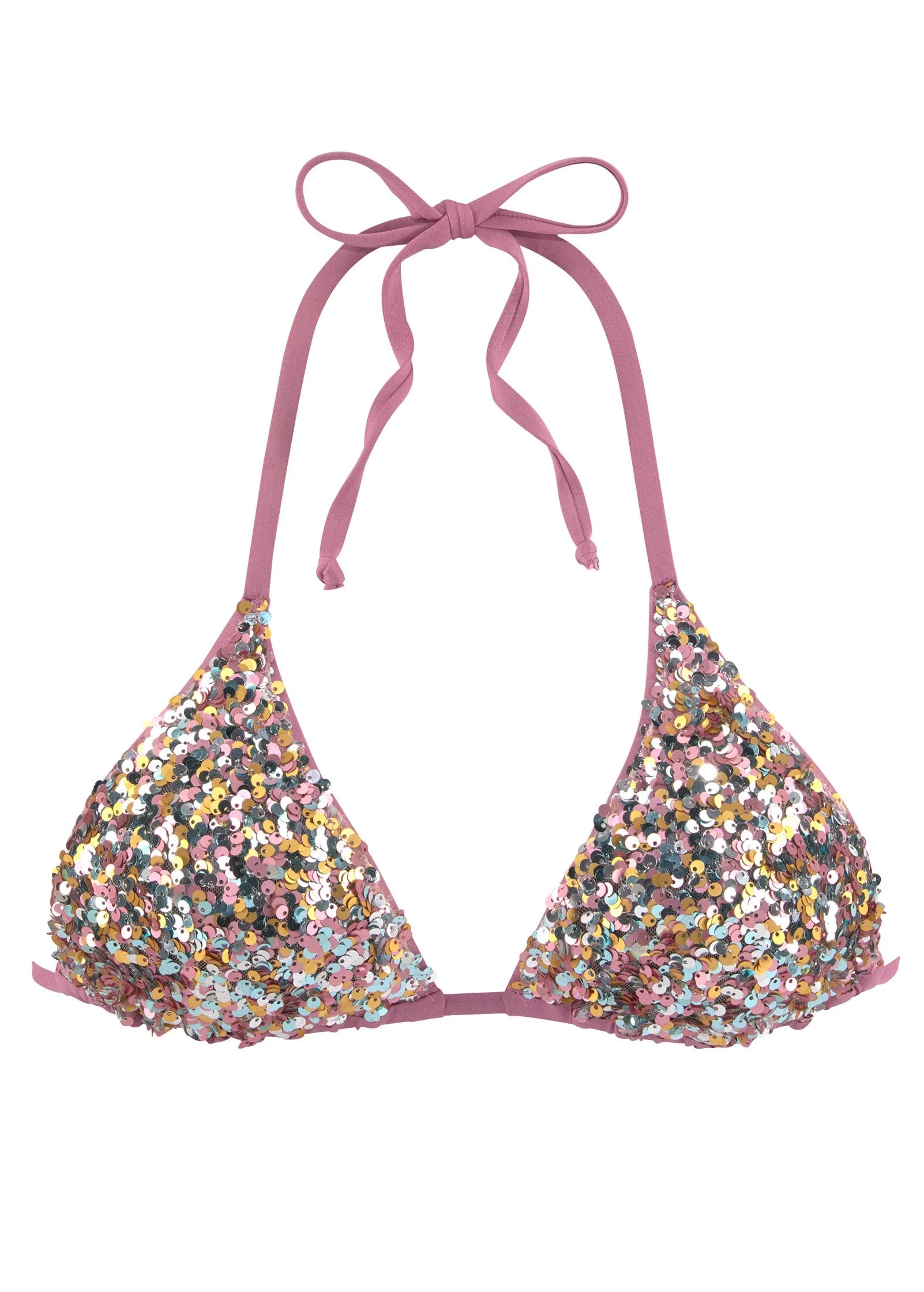 Sequin Triangle Top Pink Multi