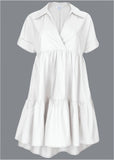 Cotton Poplin Tiered Dress Cloud Dancer
