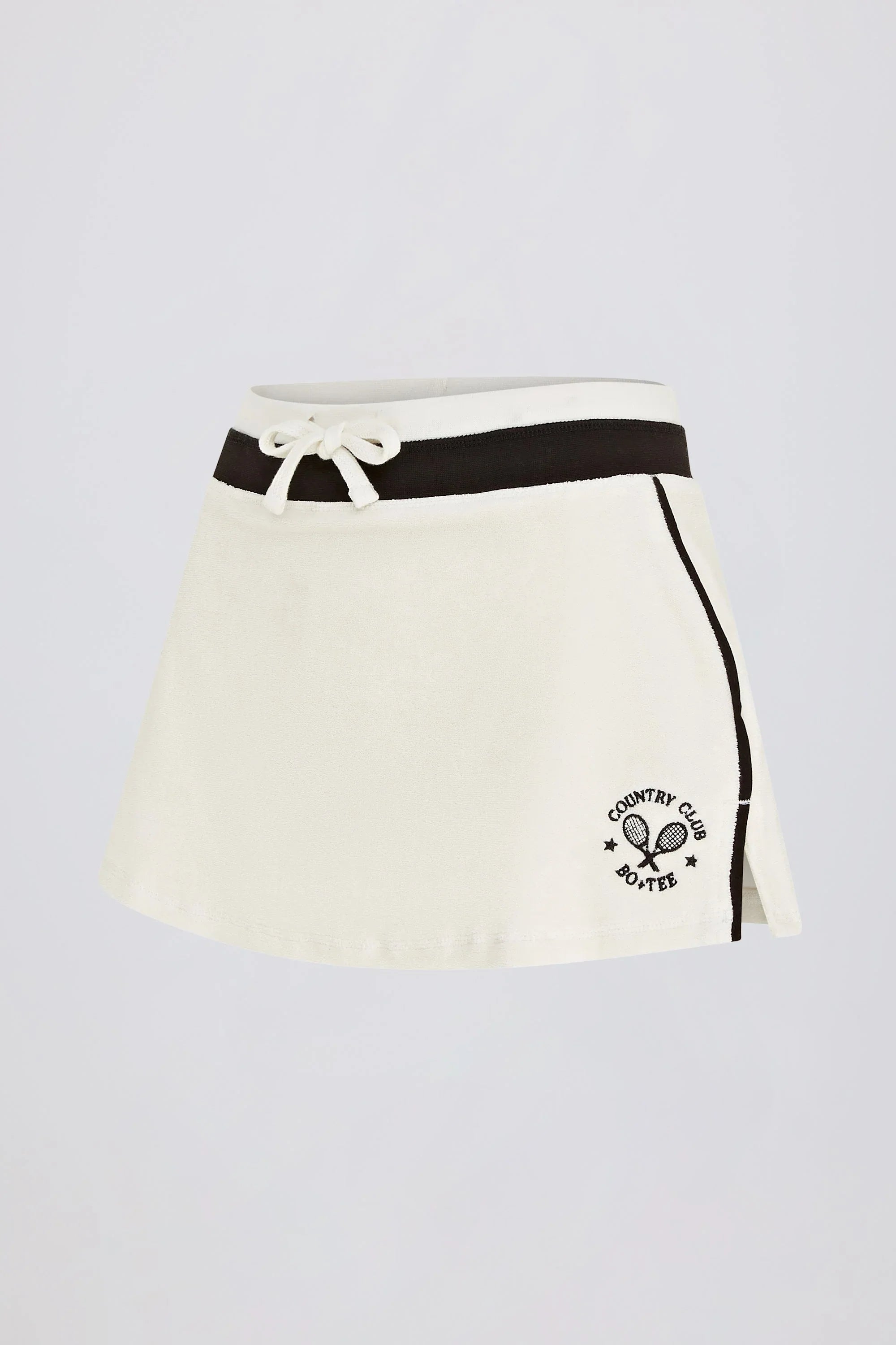 Terry Towelling Mid Rise Skort in Ivory