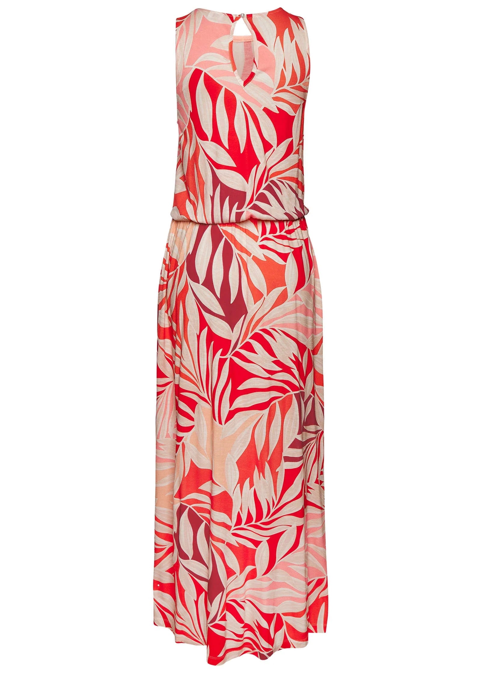 Printed Slit Maxi Dress Red Multi