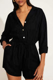 The Getaway Romper Black EcoLinen