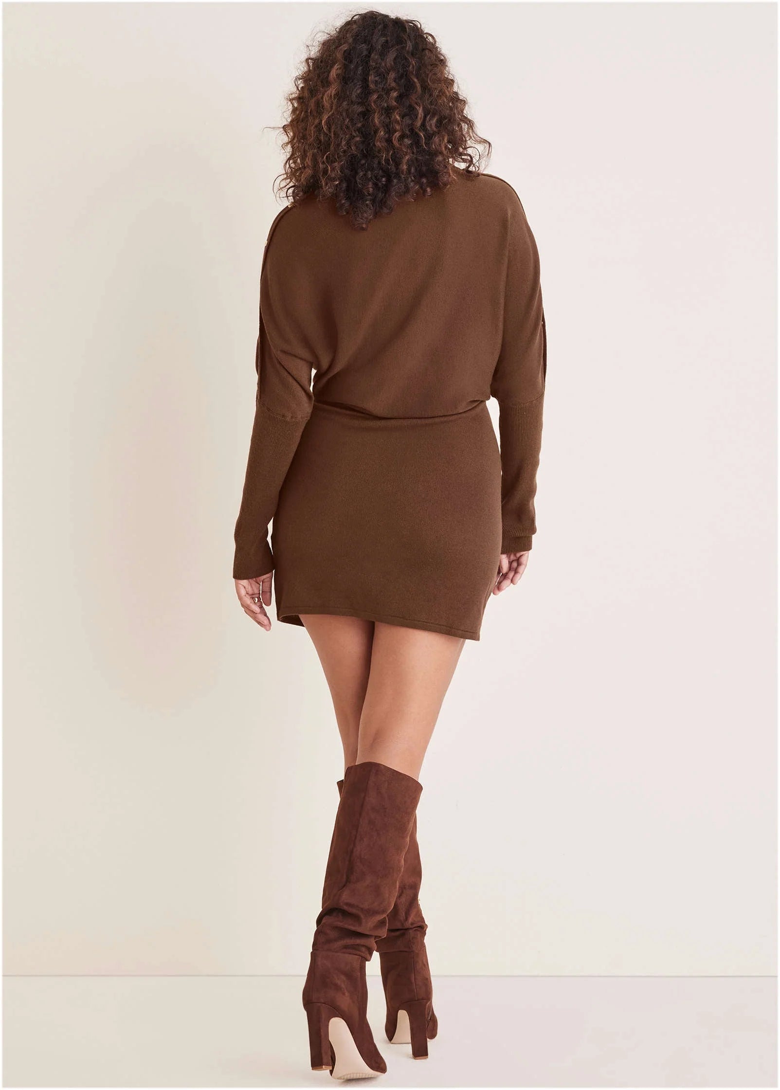 Dolman Sleeve Sweater Dress Chocolate Fondant