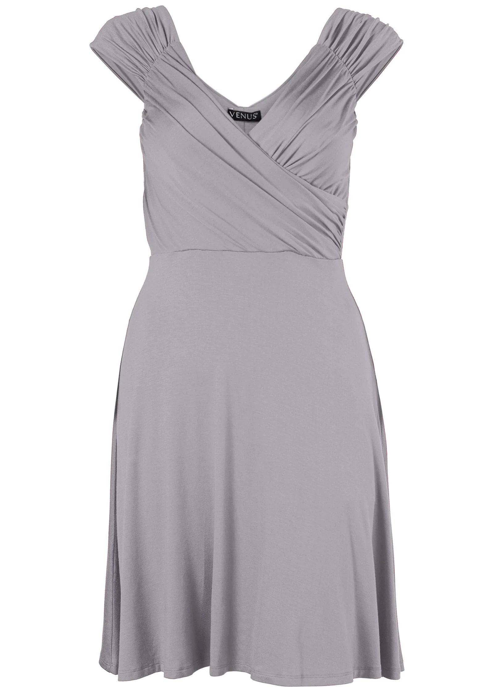 Draped Front Dress Heather Grey
