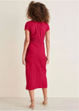 Linen Midi Dress Barberry