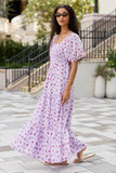 Aurora Lavender Smocked Top Maxi Dress