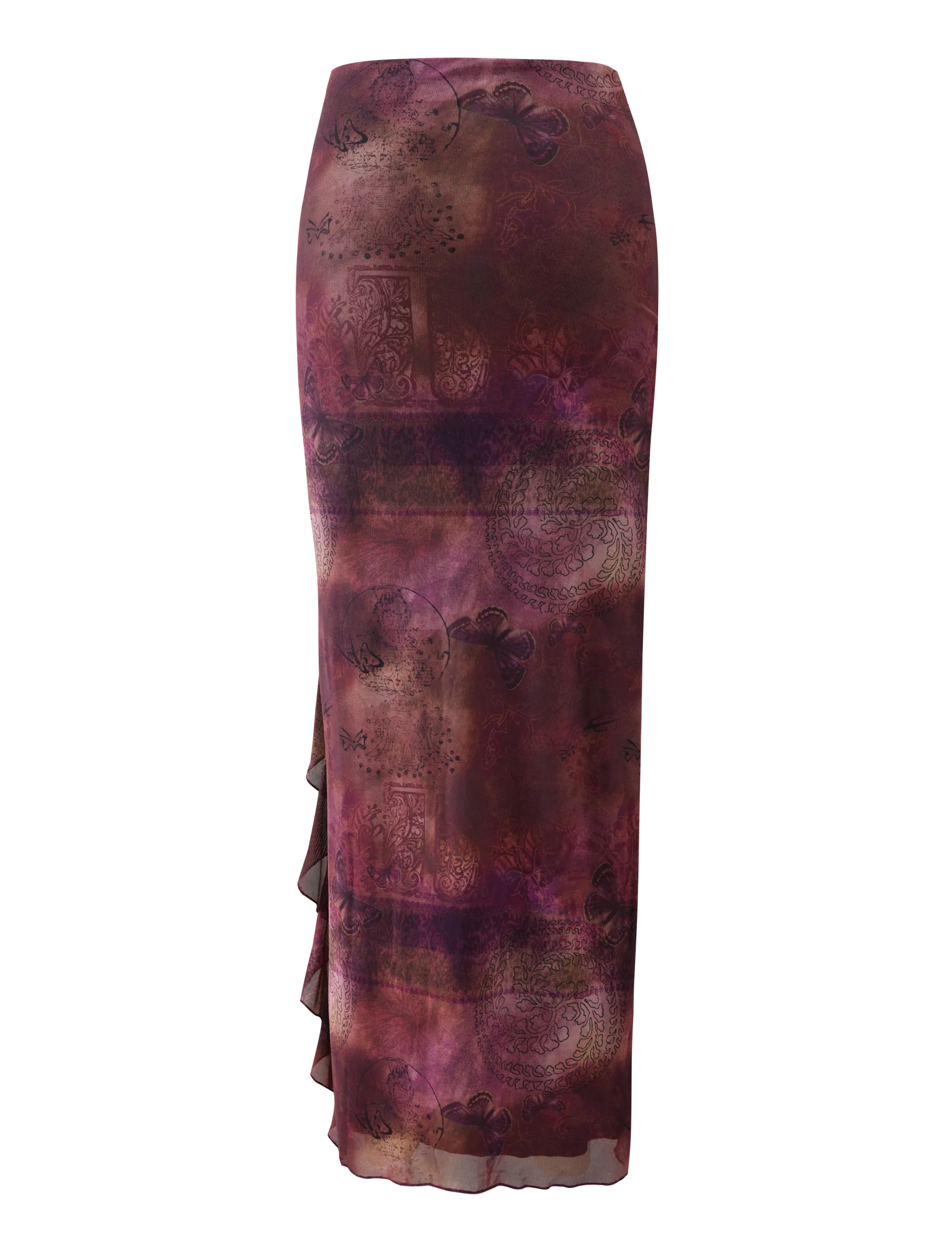 THEO SKIRT PLUM BUTTERFLY PAISLEY