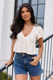 Miriam Floral Smocked V Neck Top