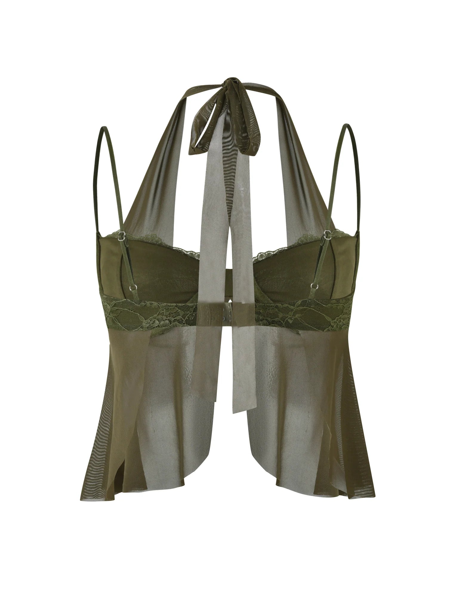 ADELINA TOP GREEN KHAKI GREEN IVORY