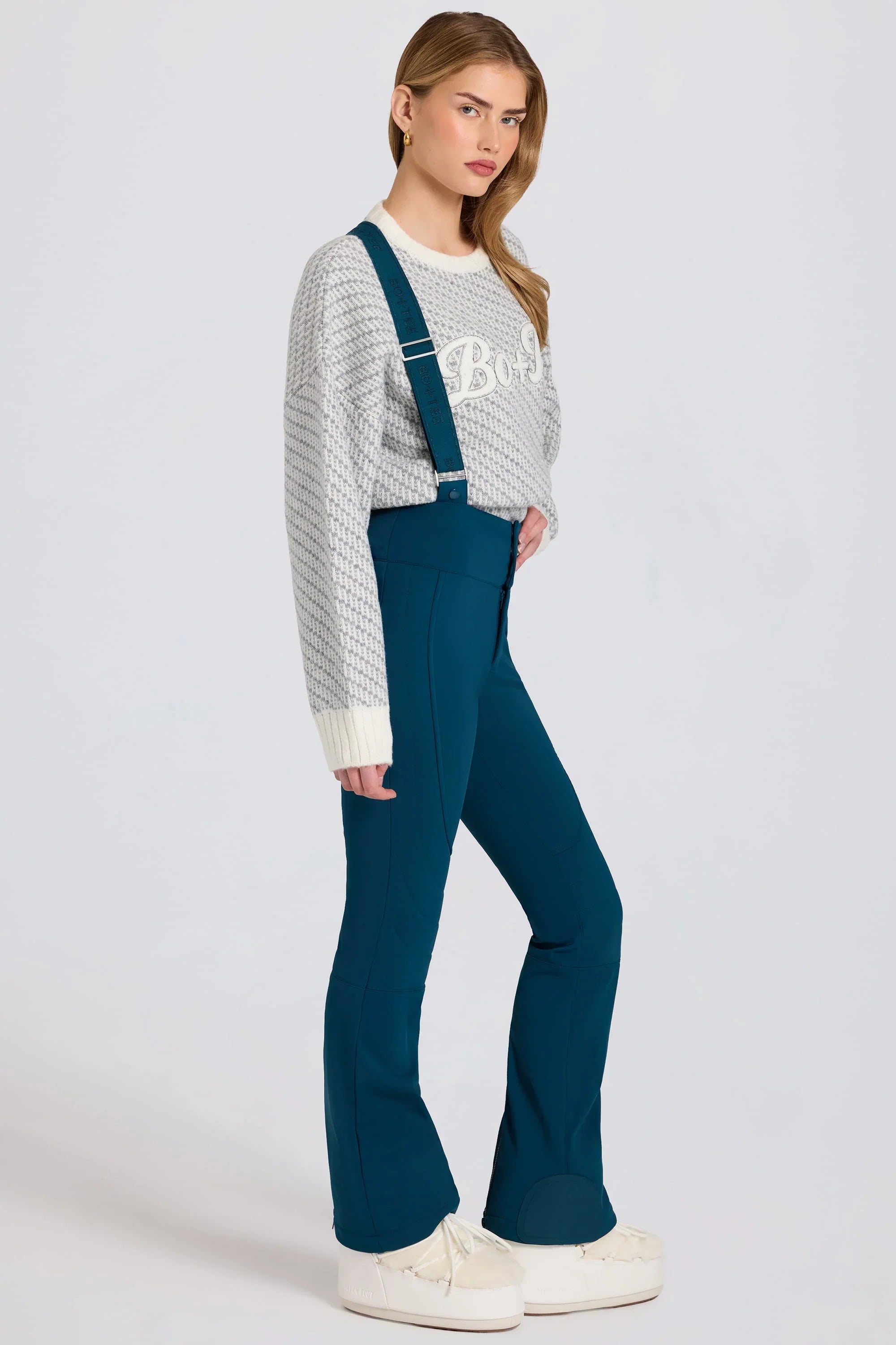 Waterproof High Rise Salopettes with Suspenders in Teal