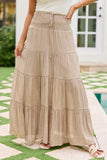 Giselle Taupe Smocked Waist Maxi Skirt
