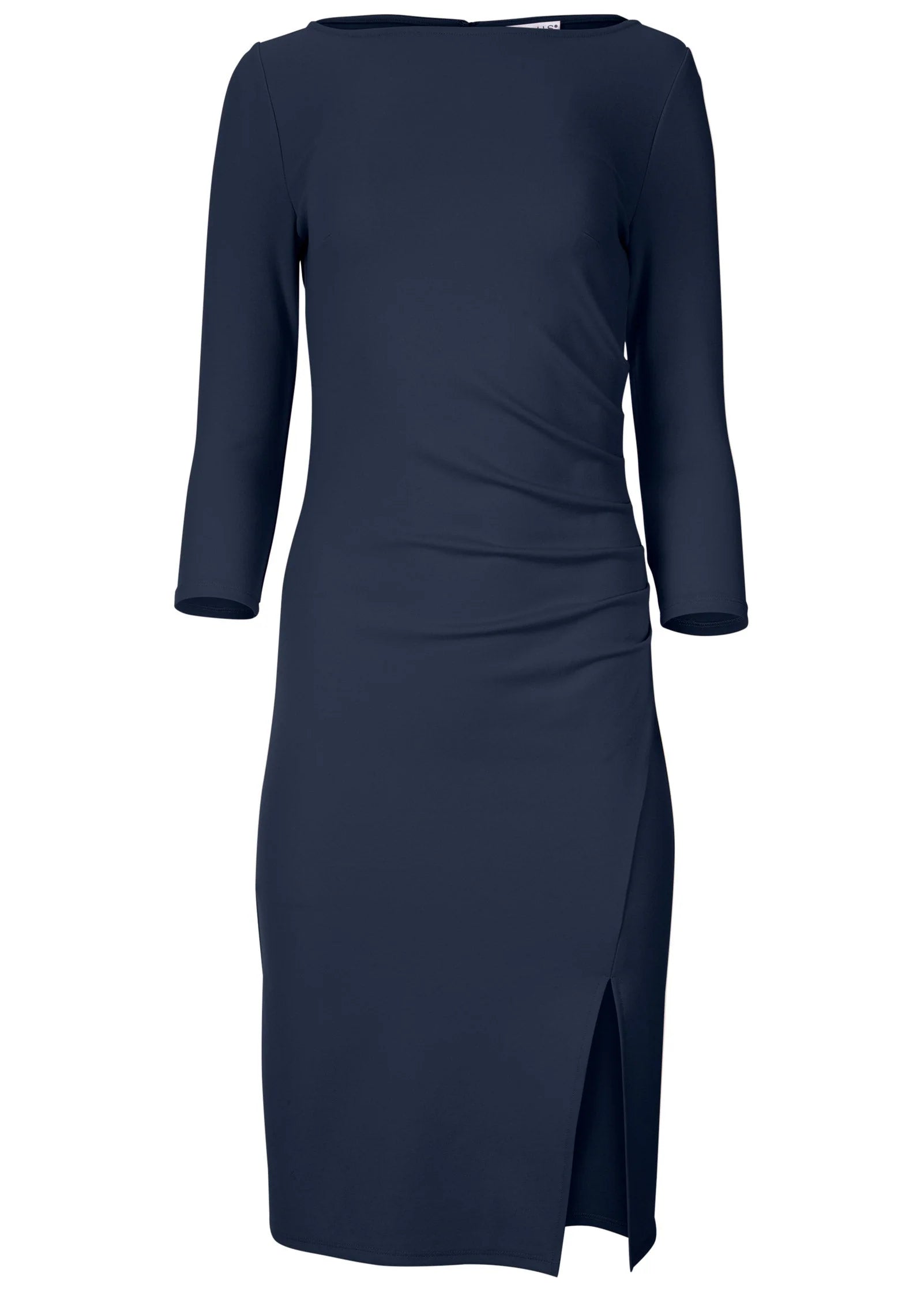 Ponte Ruched Dress Navy