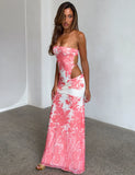 POPPI MAXI DRESS CORAL TAPESTRY