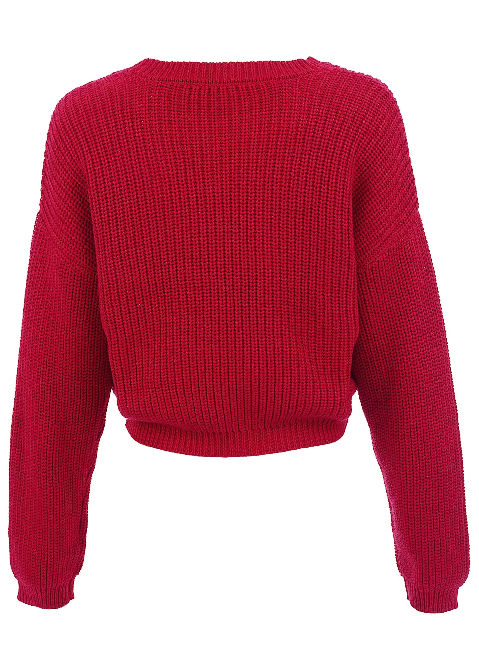 Slub Crew Sweater Red