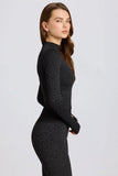 Thermal Long Sleeve Top in Black Leopard