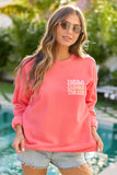 Here Comes The Sun Light Red Graphic Sweatshirt