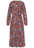 Button Down Midi Dress Purple Multi
