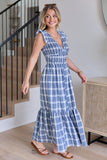 Ruth Blue Plaid Maxi Dress FINAL SALE