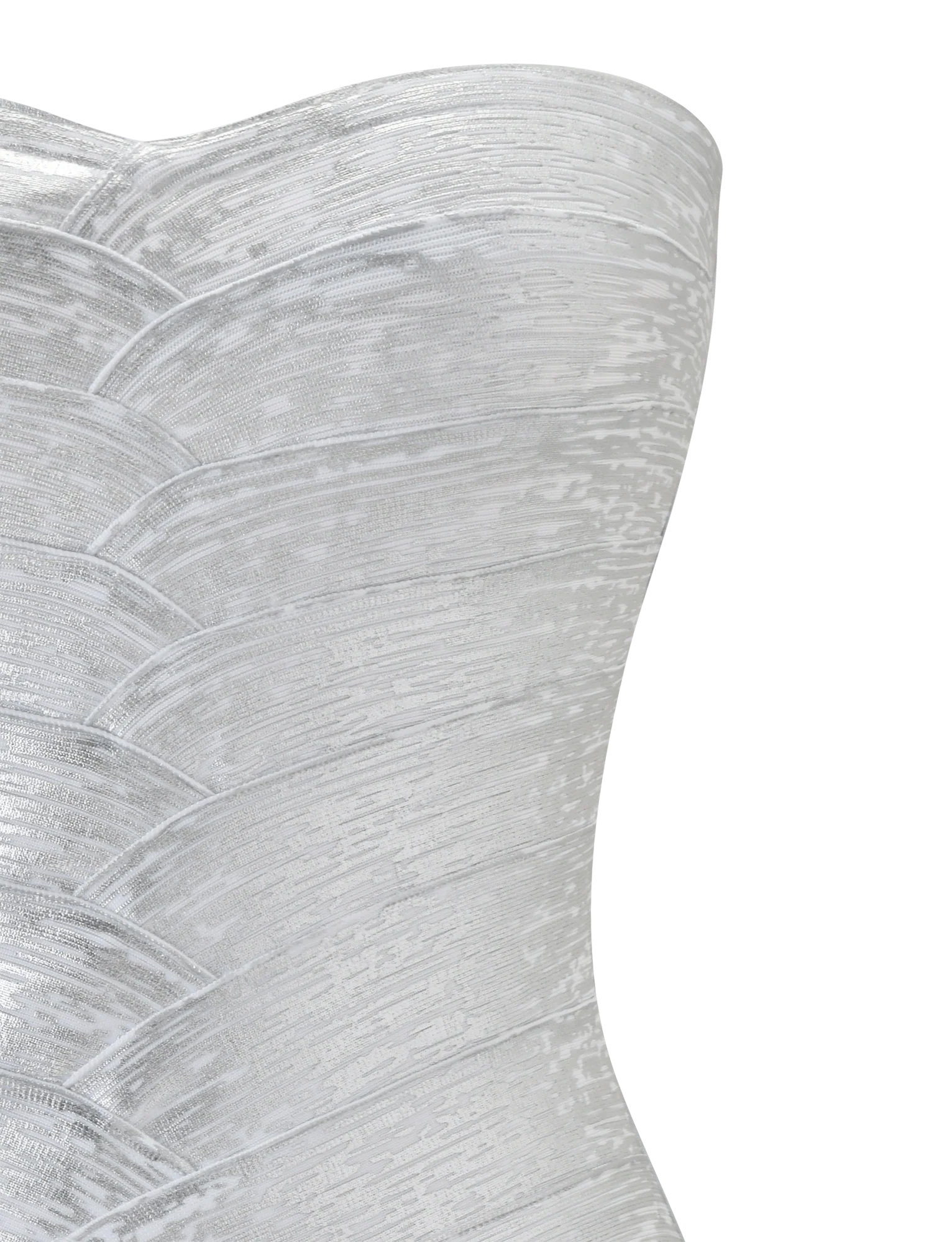 NIYA METALLIC BANDAGE DRESS LIQUID SILVER