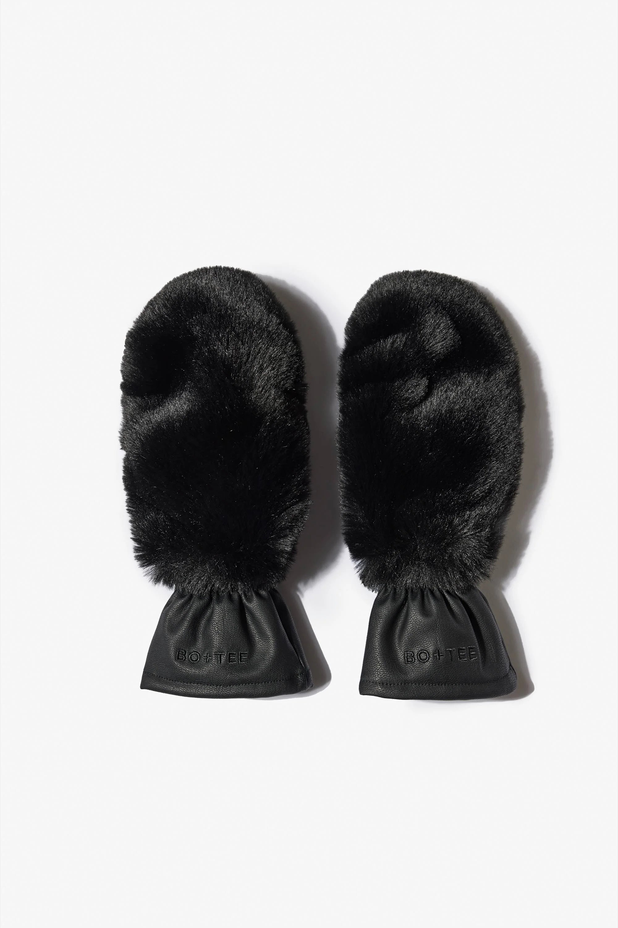 Faux Fur Gloves in Black