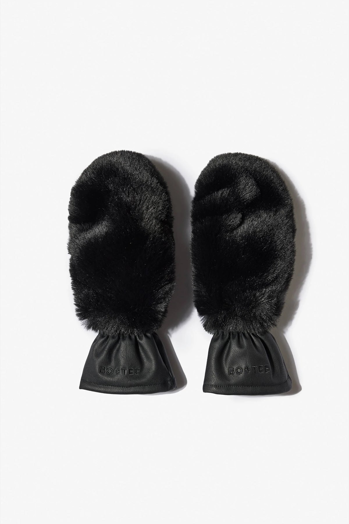 Faux Fur Gloves in Black