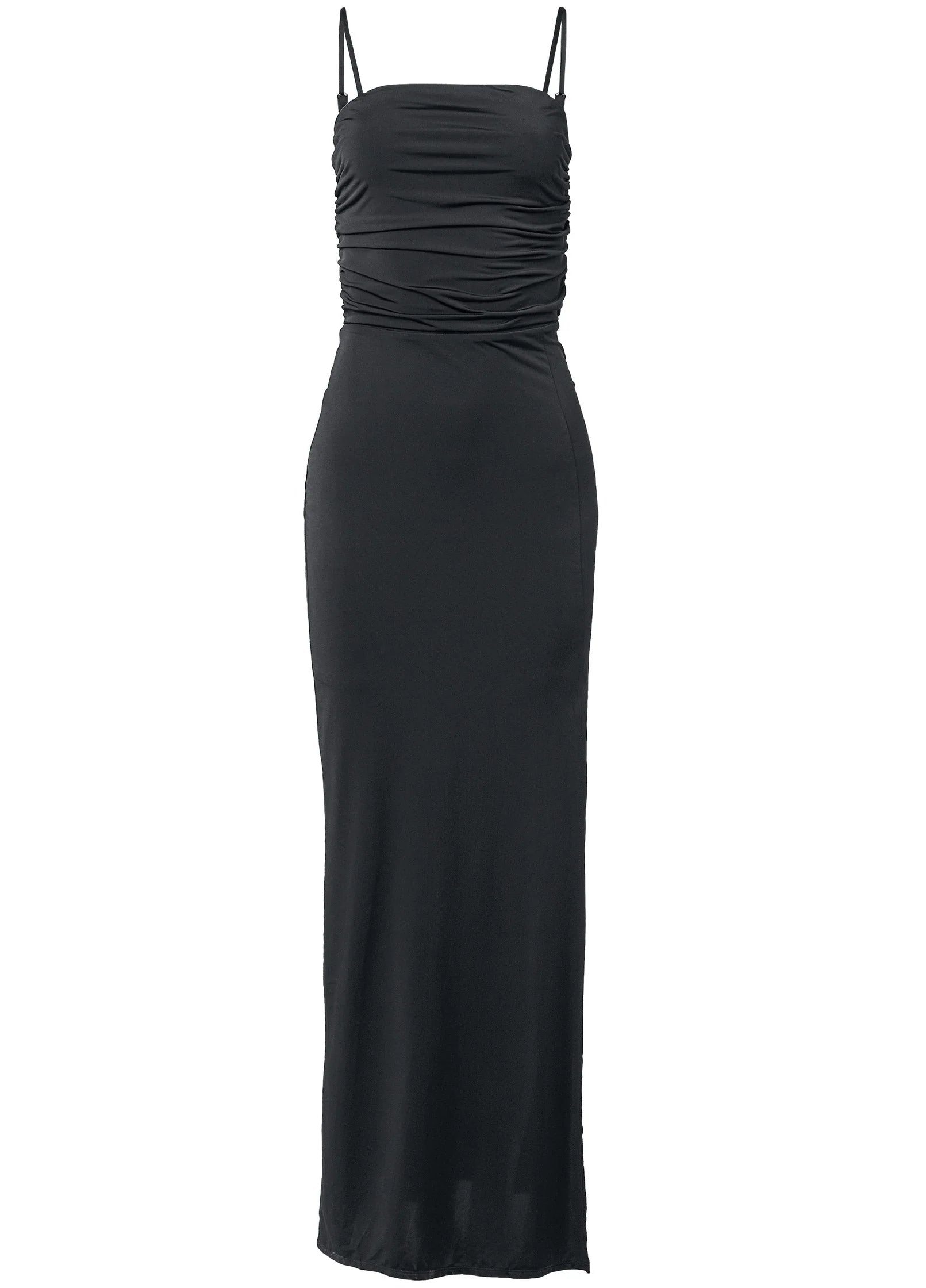 Shape Embrace High Slit Dress Black