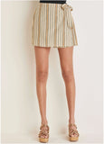 Linen Wrap Skort Tan Combo