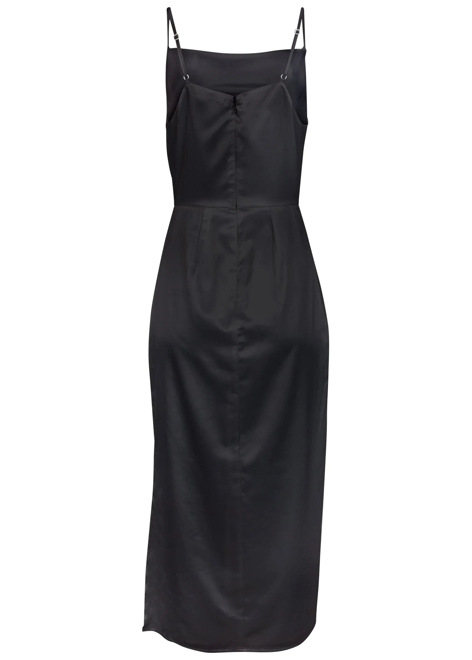Cowl Neck Slip Dress Jet Black
