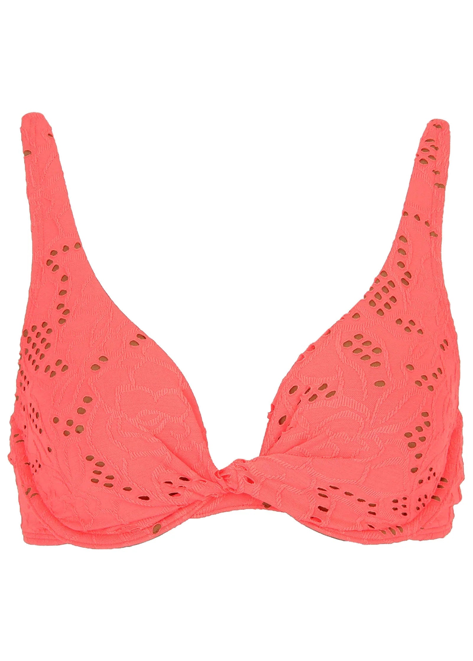 Lace Antigua Twist Underwire Top Coral
