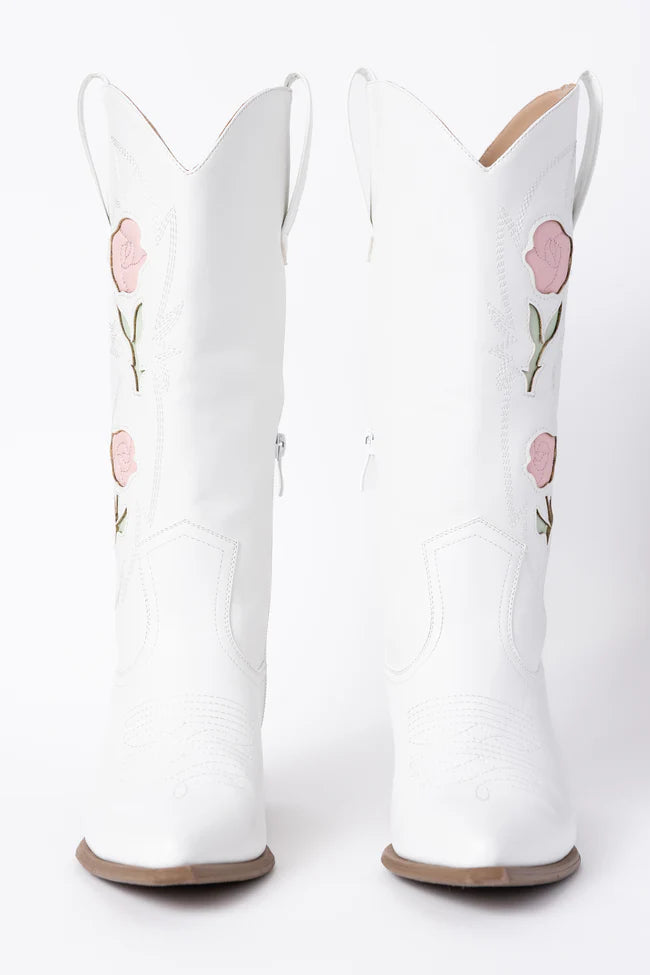 Willa Rose White Cowboy Boots FINAL SALE