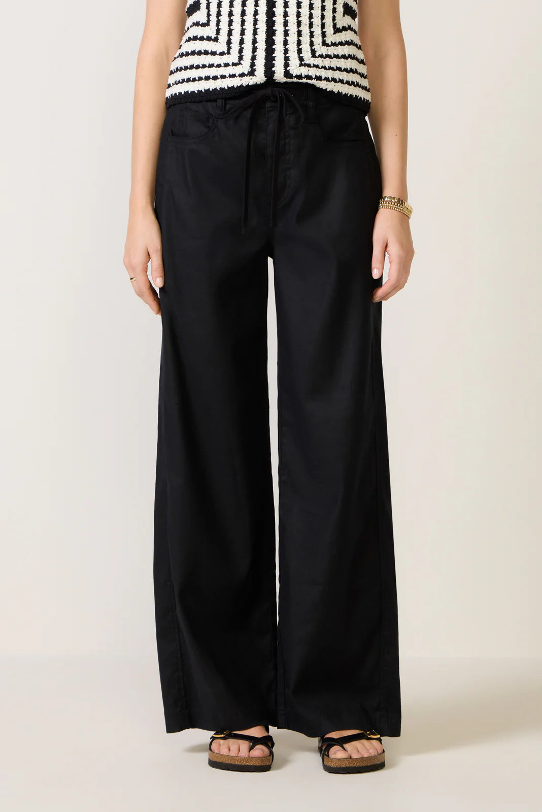 Joelle Stretch Linen Trouser with Tie Waist