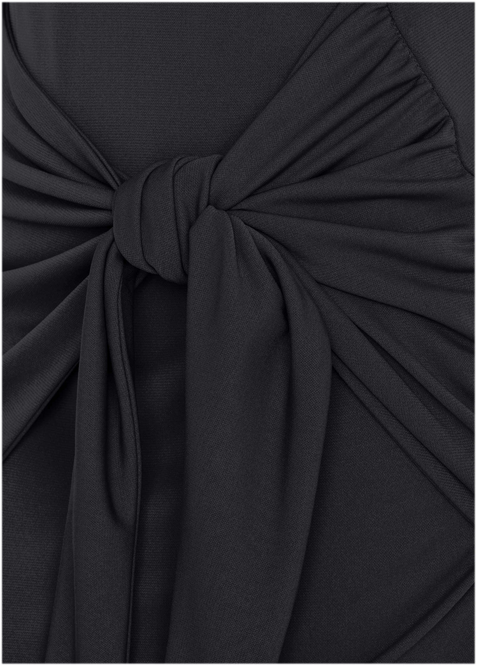 Tie Waist Detail Mini Dress Jet Black